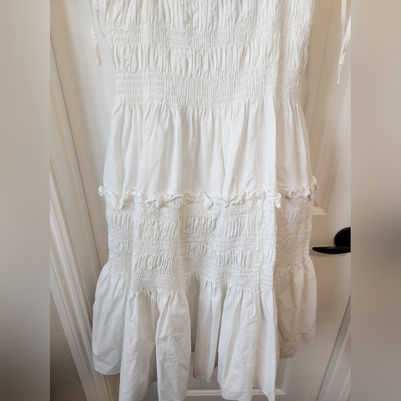 Pinch Tiered Smocked Mini Dress White | Size Small | NWOT - Picture 7 of 9